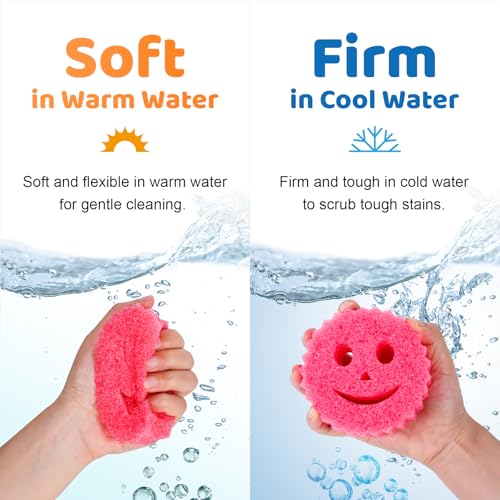 Treeroot 8 Pack Colorful Temperature-Controlled Scrub Sponges