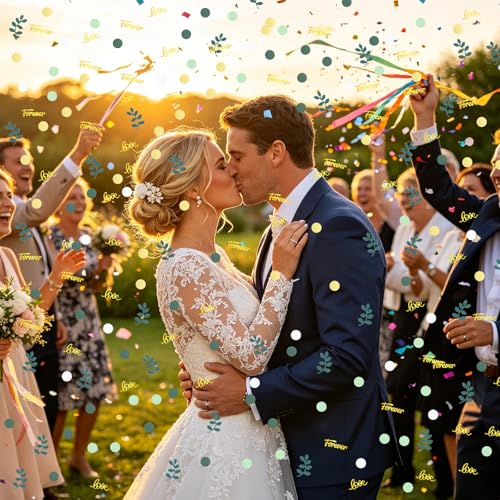 300PCS Sage Green Wedding Table Confetti Set - Love & Forever