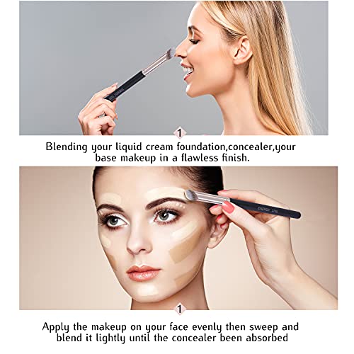ENERGY Angled Concealer Brush - Small Precision Under Eye Makeup Brush