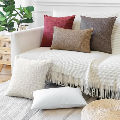 OTOSTAR Pack of 2 Coffee Brown Throw Pillow Covers 12x20 Inch