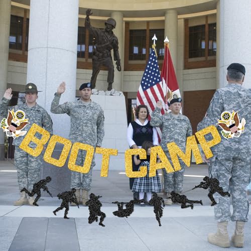 Boot Camp Banner Set - Military Party Decorations with Garland