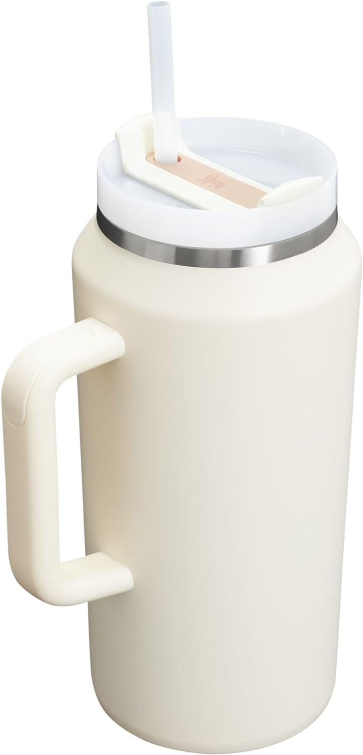 STANLEY Quencher H2.0 Tumbler - 64 oz Insulated Stainless Steel Cup with Handle & Straw | Cream 2.0