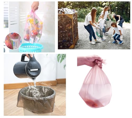 Biodegradable 3-4 Gallon Trash Bags - 120 Count Pink