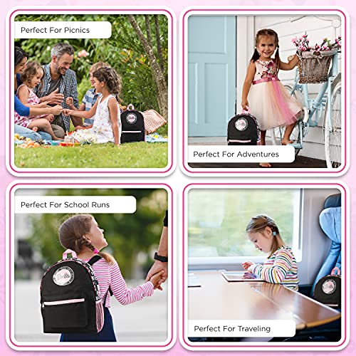 Barbie Backpack for Kids, Children's Backpacks Girls School Bag Teenage Girls, Gifts (Black/Pink)