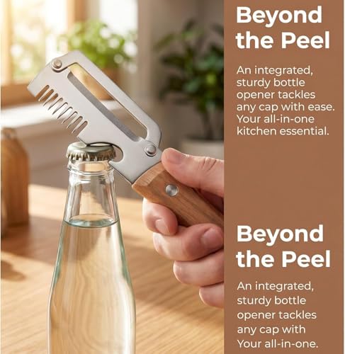 Ergonomic Multi-Functional Vegetable Peeler with Bottle Opener - 2 PCs
