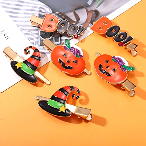 Gothic Halloween Spider Web Skull Hair Clips Large Duckbill Barrettes
