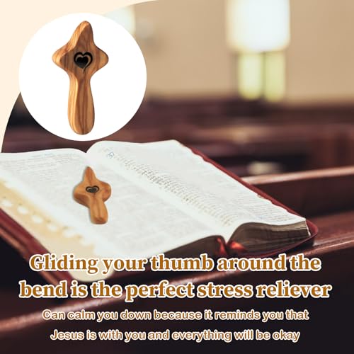 Wooden Pocket Prayer Cross - Olive Wood Christian Encouragement Gift
