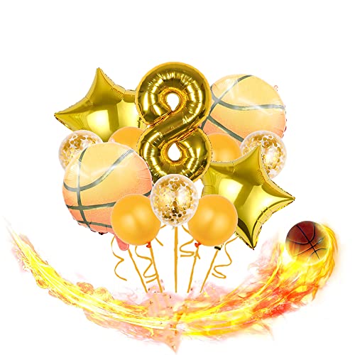 Basketball Themed Balloon Set - 12 Pcs for 1st Birthday Party