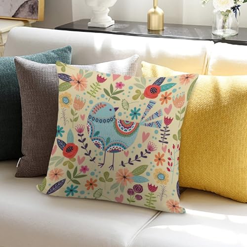 Luxury Yellow Velvet Pillow Cover 18x18" with Unique Prints