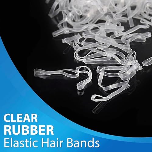 Cosy Companions Clear Hair Elastics 250 Pack - Mini Rubber Bands for Hair