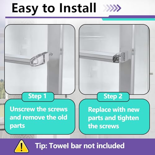 2PCS Acrylic Towel Bar Brackets for Alumax & Basco Framed Shower Doors