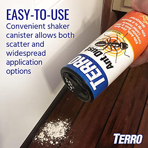 Terro Ant Dust Powder Killer - 1 lb (Pack of 12) - Waterproof Formula, 8 Months Protection, Kills Ants & Insects