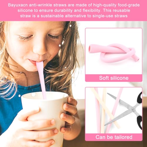 6 Pack Silicone Drinking Straws for 20/30/40 oz Cups - Reusable, Food-Grade, Dishwasher Safe