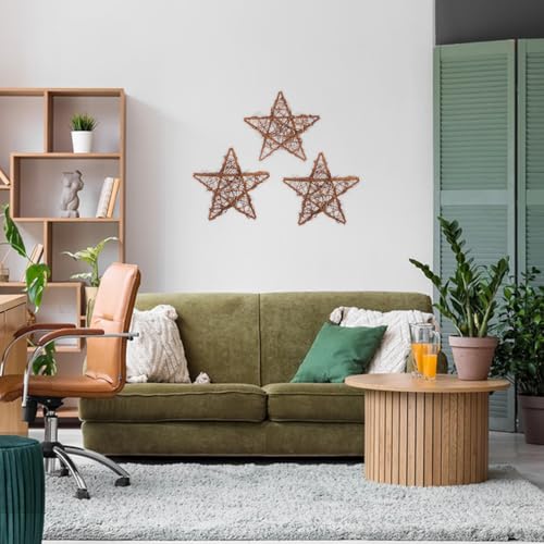 6 Pcs 12 Inch Star Shaped Natural Grapevine Wreath Set for DIY Crafts, Christmas & Home Decor