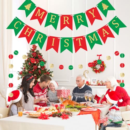 Merry Christmas Banner Party Decoration Set for Indoor and Outdoor Home