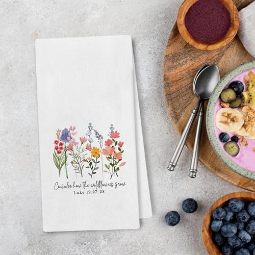 Summer Kitchen Towels – Christian Wildflower Dish Towels 16x24