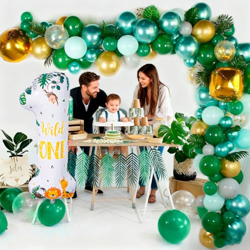Wild One Jungle Safari Birthday Balloon - 40'' Number 1 Decoration