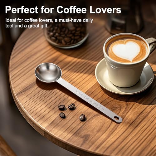 Qoarxui 2PCS Stainless Steel Coffee Scoop Spoons - 15ML Measuring Spoons for Coffee, Tea, and Baking