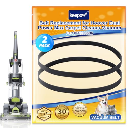 KEEPOW Vacuum Belt 440005536 for Hoover Dual Power Max Carpet Cleaners (2 Pack)