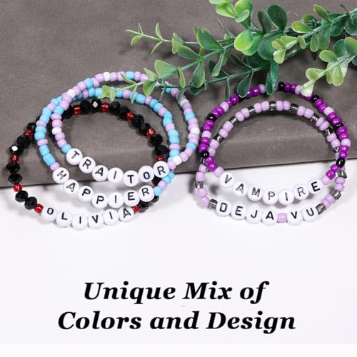 Olivia Rodrigo Inspired Beaded Friendship Bracelet Set - Fan Merch Gift