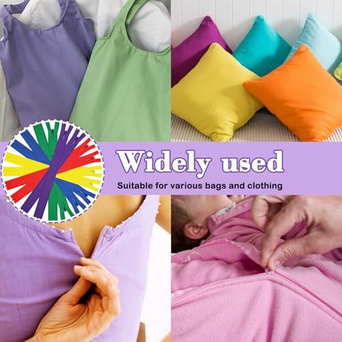 DOITEM 22-Inch Multicolor Nylon Coil Zippers for Sewing (5 Pack)