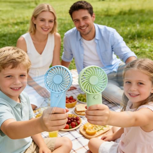 FZRMU Blue Portable Handheld Fan - Battery Operated, Compact & Quiet
