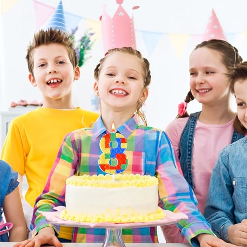 Happy Goose Number 6 Building Block Birthday Cake Candle - Numeral Birthday Candle