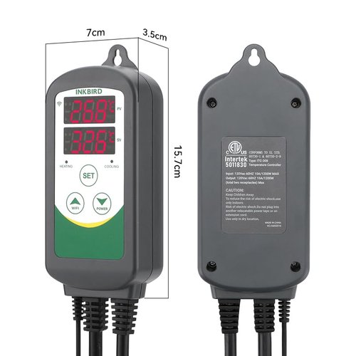 INKBIRD 2025 Updated WiFi Temperature Controller, Digital Thermostat with App Remote Control for Reptiles, Home Brewing, Fermentation, Breeding, Incubation and Greenhouse, Max 1100W (110V)