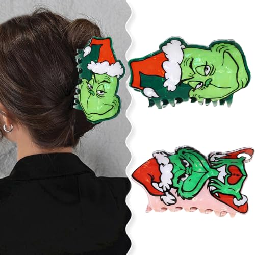Christmas Hair Clips Cute Cartoon Design Winter Hair Pin 2Pcs