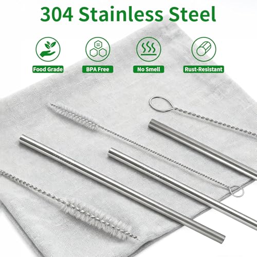 Stainless Steel Straw Set for Owala 24/32 oz Bottles - 4 Pack