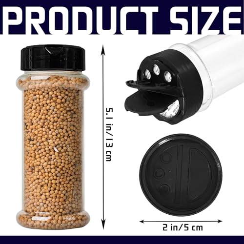 8-Pack 5.5 oz Plastic Spice Jars with Dual-Sided Shaker Lids