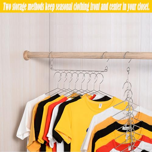 4-Pack Metal Space Saving Hangers for Closet Organization