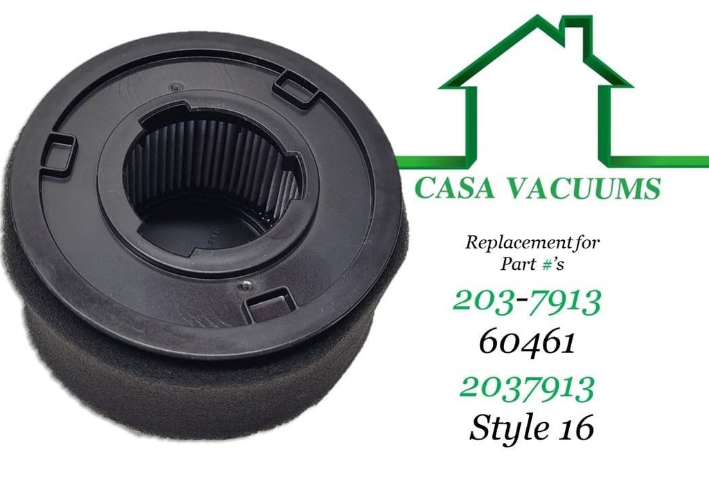 2 32R9 Filters for Bissell Power Force - Helix Turbo - Powergroom - Easy Vac Bagless Upright Vacuum Cleaner. Inner and Outer Circular Filter Set. Part # 203-7913 60461 2037913 Style 16