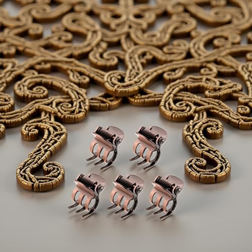 Mozff Mini Metal Hair Claw Clips - 5 Pcs Bronze Side Bangs Hairpins