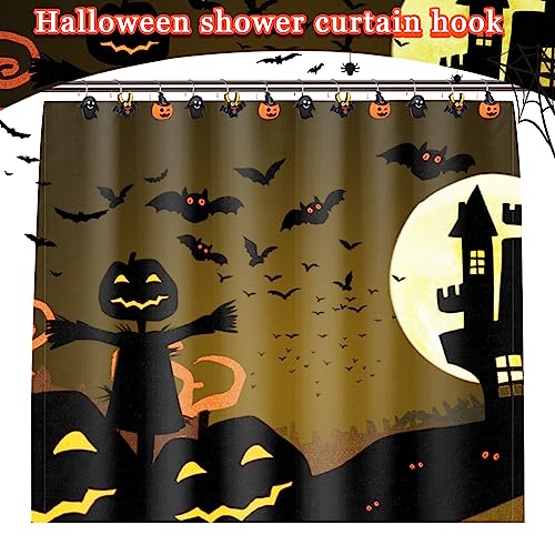 Halloween Shower Curtain Hooks - Cute Bats, Ghosts & Pumpkins