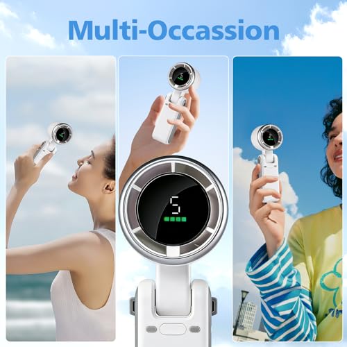 IGRARK Portable Handheld Turbo Fan - White, 3-in-1 Adjustable Cooling