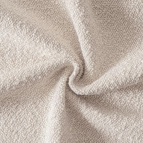MIULEE 20x12 Inch Beige Boucle Lumbar Pillow Cover - Pack of 1