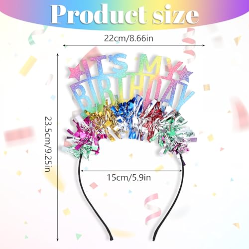 Happy Birthday Headband Colorful Crown for Girls Party Photo Prop