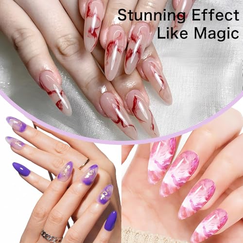 Creaglam Blooming Gel Nail Polish - 15ml Clear Blossom Marble Art Gel
