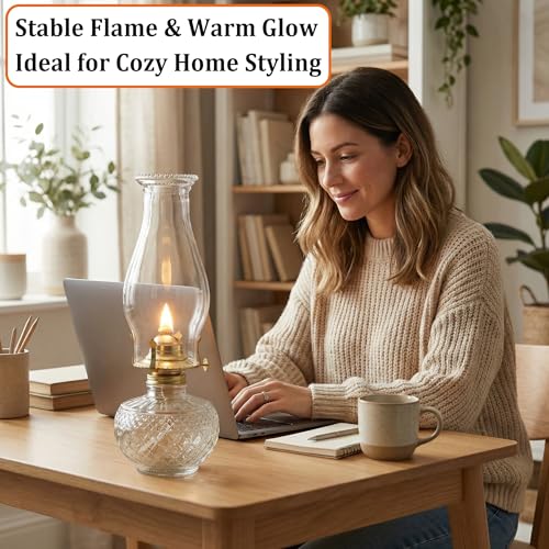 Lumpro 3-Inch Base Clear Glass Oil Lamp Chimney Replacement Shade