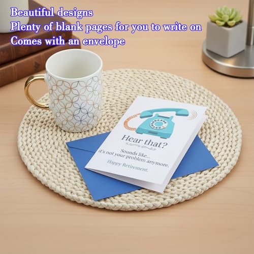 Funny Retirement Card for Men & Women - Premium Quality, Blank Inside
