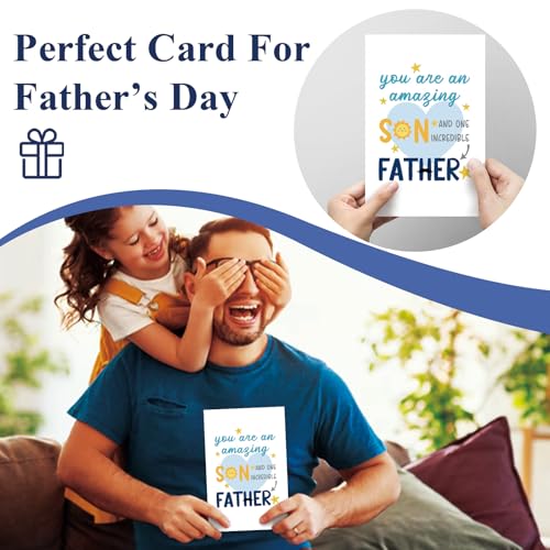 Father's Day Card for Son - Warm Message, 8x5.3 inches