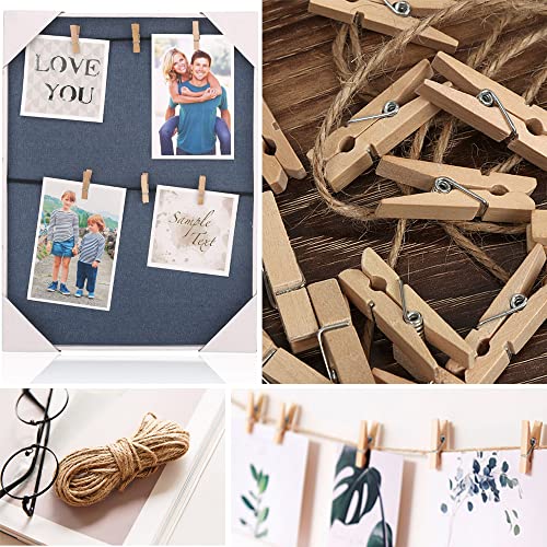 Mini Wooden Clothes Pins for Photos & Crafts, 1.4 Inch, 130 Pcs - Natural Birch