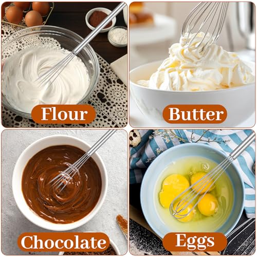 Hecila Mini Stainless Steel Whisk - 10.4 Inch Egg Beater & Mixer