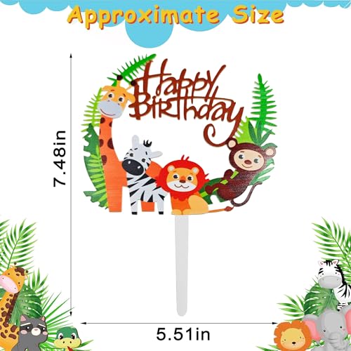Jungle Animal Cake Topper - Wildlife Birthday Decoration