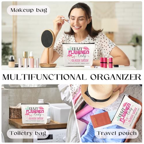 VeloKomo Flamingo Waterproof Makeup Bag - Travel Cosmetic Pouch