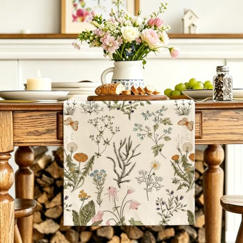 RABUSOFA Floral Summer Table Runner 13x72 Inch - Vibrant Home Decor