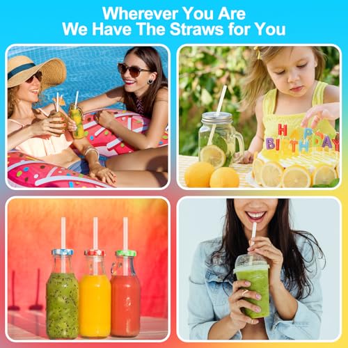 12-Inch Extra Long Disposable Straws for 30 oz & 40 oz Tumblers - Individually Wrapped