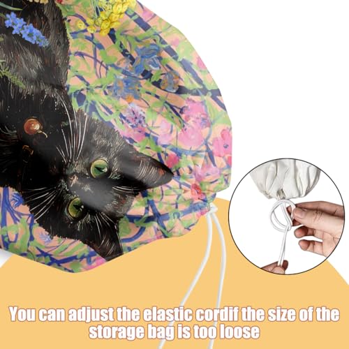 Floral Cat Plastic Bag Holder - Wall Mount Grocery Organizer