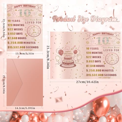 10th Birthday Card for Girls - Unique Birthday Gift & Decor